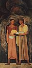 Diego Rivera Canvas Paintings - Mujeres con Flores y Frutos (Women with Flowers and Vegetables